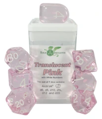 Translucent Pink with White Numbers - Set of 7